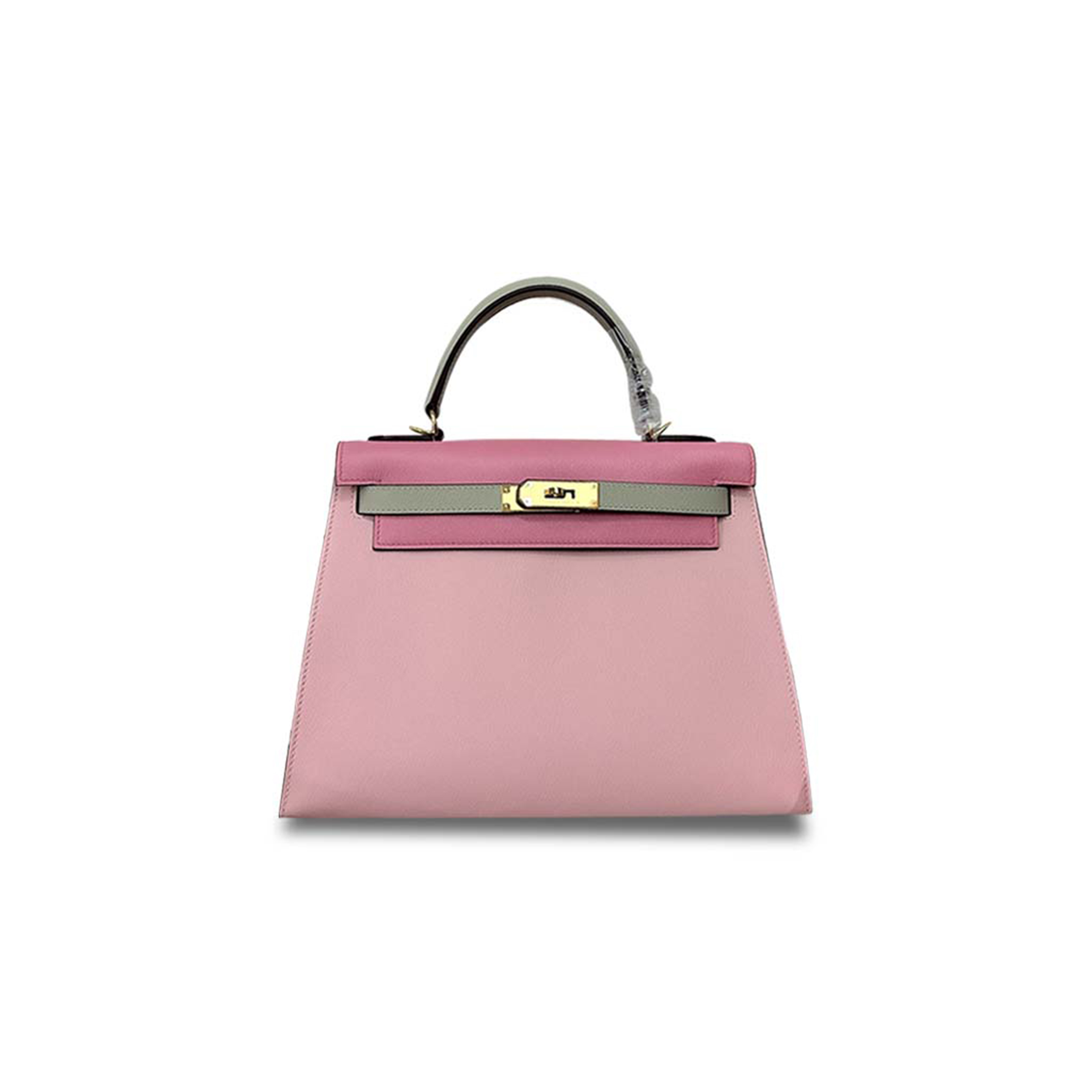 H**mes kelly 28 chevre sakura pink 3q pink pearl gray gold buckle (28*22*10cm)